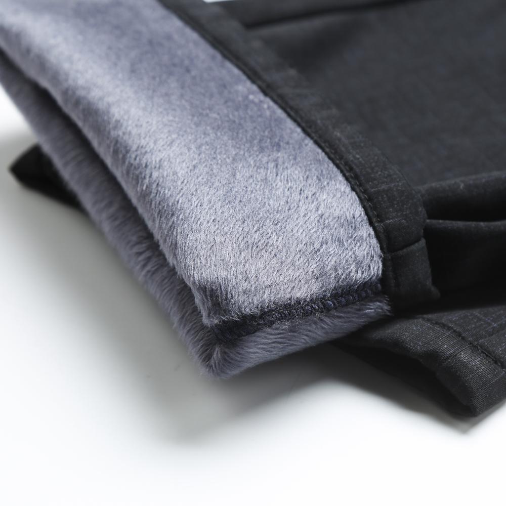 Зимние новые мужские теплые повседневные брюки деловые модные флисовые толстые клетчатые брюки офисные эластичные брюки мужская одежда