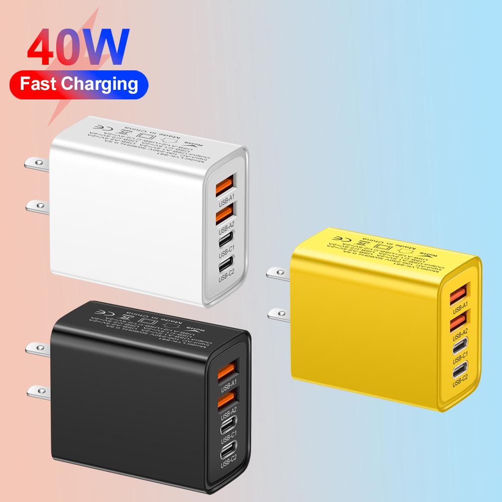 Двойное PD+USB зарядное устройство для мобильного телефона 2,4 А с вилкой US/EU/UK