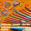 Fenrry 86PCS Набор крючков для вязания Набор спиц для вязания со спицами Маркеры петель Цветная сумка для вязания крючком