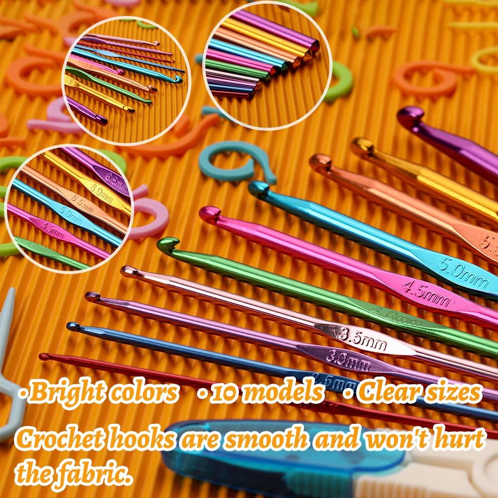 Fenrry 86PCS Набор крючков для вязания Набор спиц для вязания со спицами Маркеры петель Цветная сумка для вязания крючком