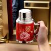 Элегантная китайская термокружка с цветочным рисунком | Винтажный вакуумный термос объемом 480 мл, термоизолированная дорожная кружка из нержавеющей стали для чая и кофе. Подарок.