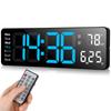 Koolertron 13 Inch Large Screen Digital Clock Wall Hanging Tabletop Capital Letters Large Alarm Clock Display Alarm Countdown Countup Stopwatch with