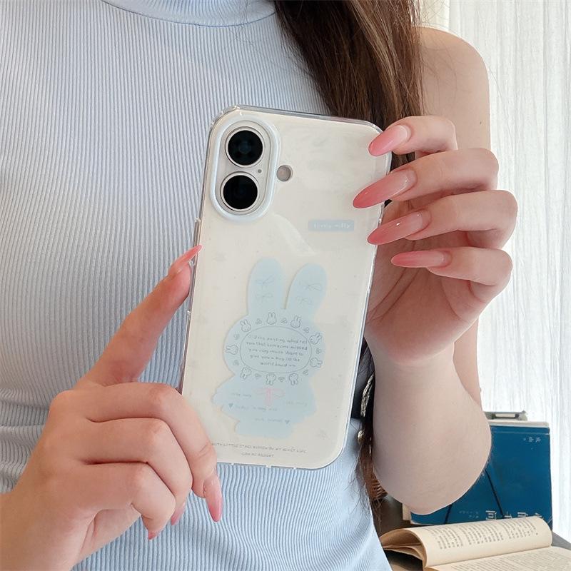 Высококачественный милый чехол-цепочка с кроликом для iPhone 17/16 Pro Max/15 Pro