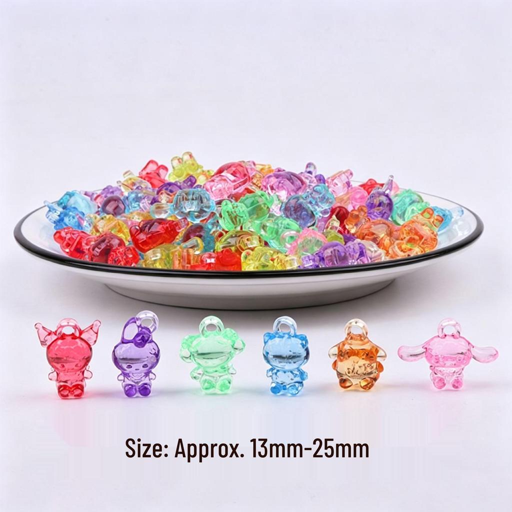 Acrylic Beetle Pendant: Transparent Cartoon Animal Ornament for Kids' Claw Machines and Amusement Park Blind Boxes.