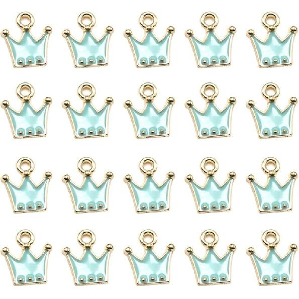 KESYOO 20pcs Crown Charm Pendants Enamel Jewelry Making Charm for DIY Jewelry Making Keychain Ornaments(Pink)