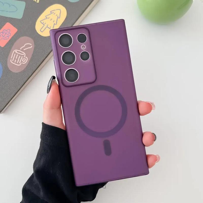 Роскошный матовый полупрозрачный ультратонкий чехол для Samsung Galaxy S25 S24 S23 Ultra S22 Plus Magsafe Magnetic Wireless Charge Clear Phone Cover