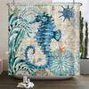 Octopus Seas Shower Curtains Bath Curtain 180*180cm Waterproof Bathroom Home Decor Washable Fabric Bathroom Screen With 12 Hooks