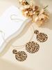 Round Leopard Print Necklace Round Leopard Print Earrings Fashion Retro Jewelry Set Versatile Temperament