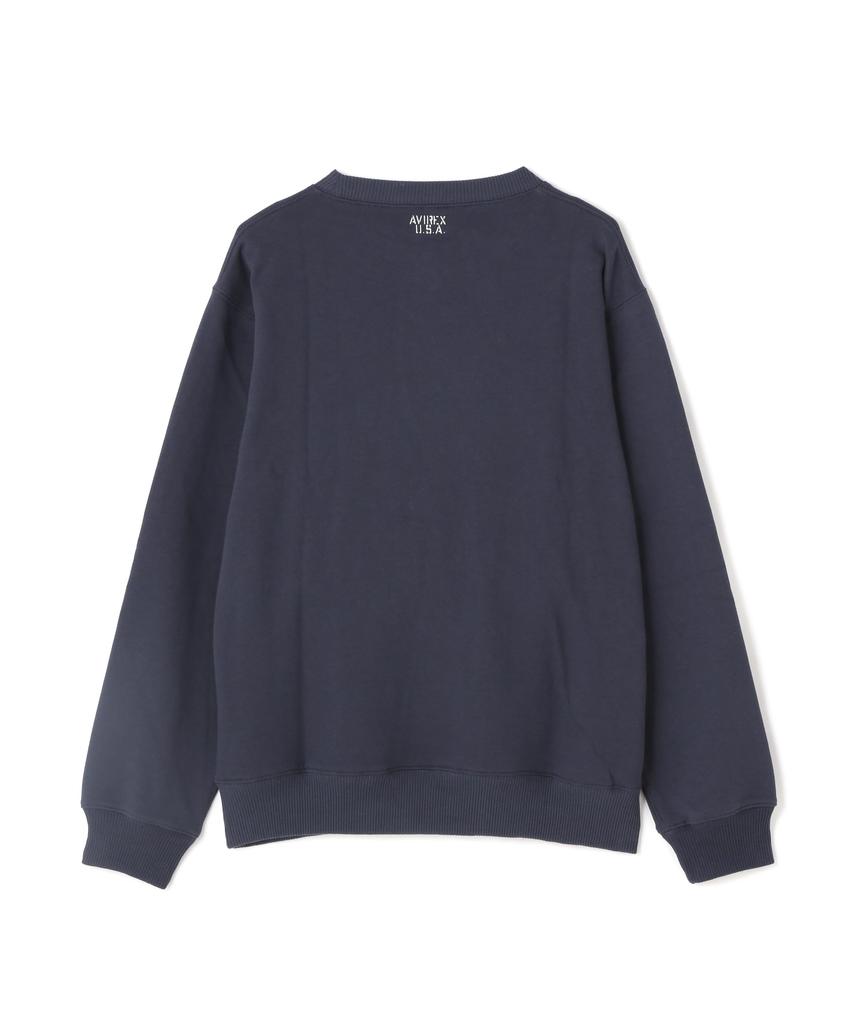 AVIREX CREW NECK L/S SWEAT 783-3932002 men's L navy