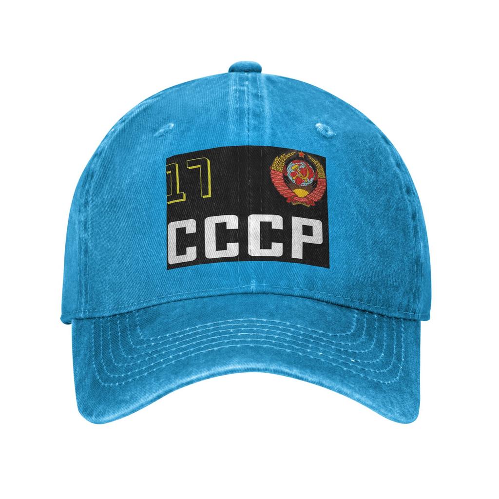 USSR Hammer And Sickle CCCP Russian Soviet Flag Denim Fabric Baseball Caps Snapback Baseball Hats Breathable Casquette Outdoor