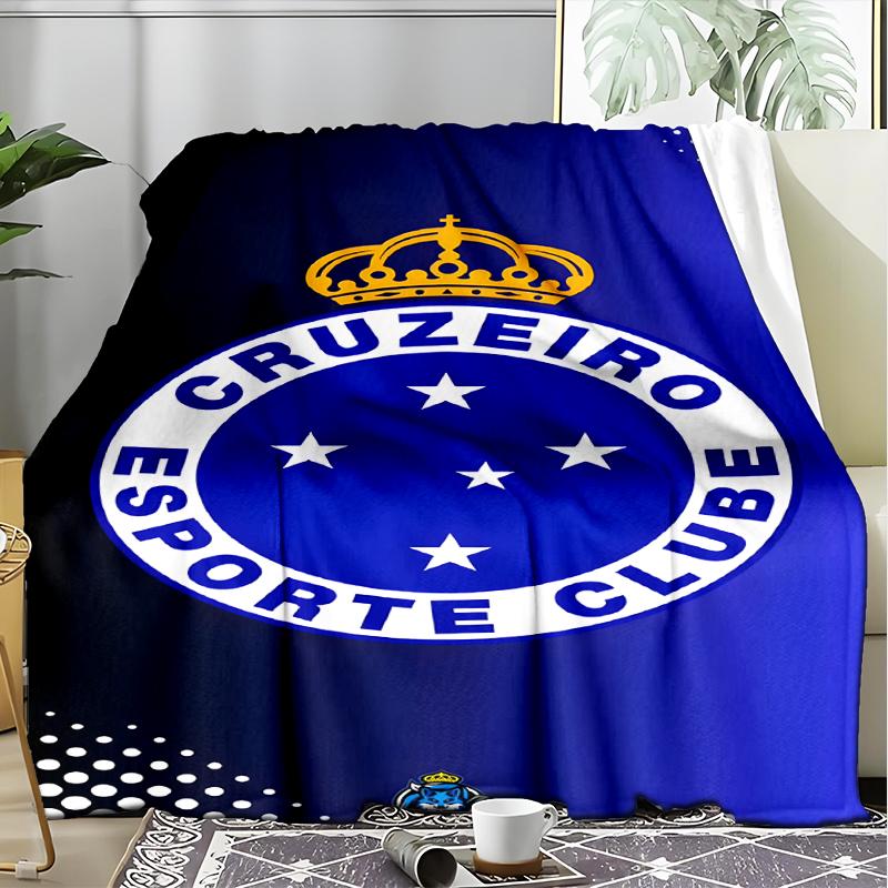 1PC Cruzeiro Esporte Clube Printed Soft Flannel Blanket Throw for Adult Bedroom Living Room Sofa Camping Travel Fan gifts Christmas Gifts