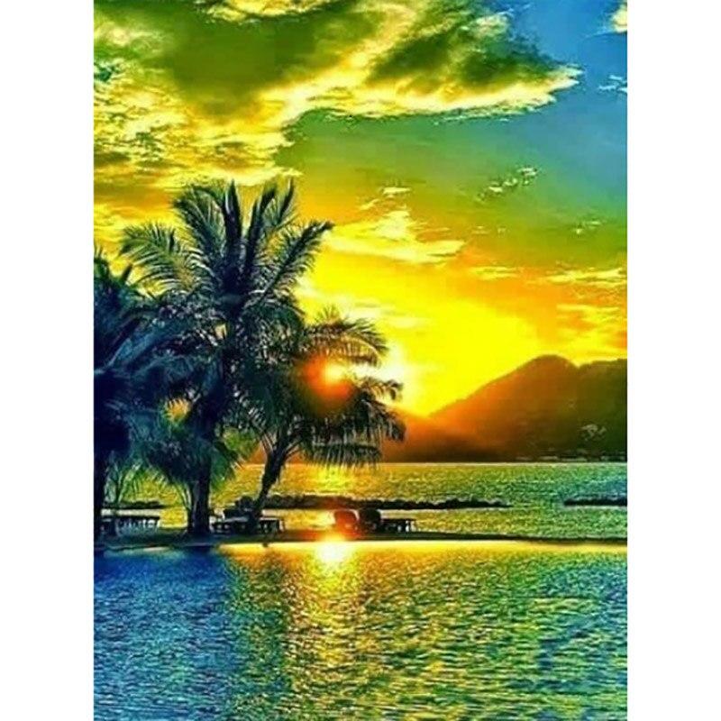 Новая 5D DIY Алмазная Картина Полная Круглая Дрель Пейзаж Вышивка Крестом Вид На Море Алмазная Вышивка Ремесла Домашний Декор Искусство Подарок