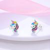 New 925 Sterling Silver Stud Earrings Cat Elephant Star Circular Stud Earring Gift Jewelry