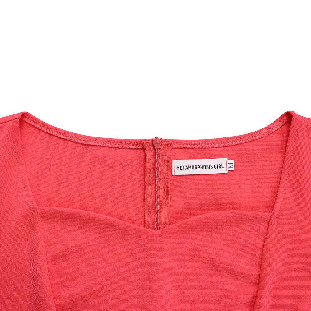 JKASHDK Женская мода лето весна однотонный принт с коротким рукавом и высокой талией повседневные платья