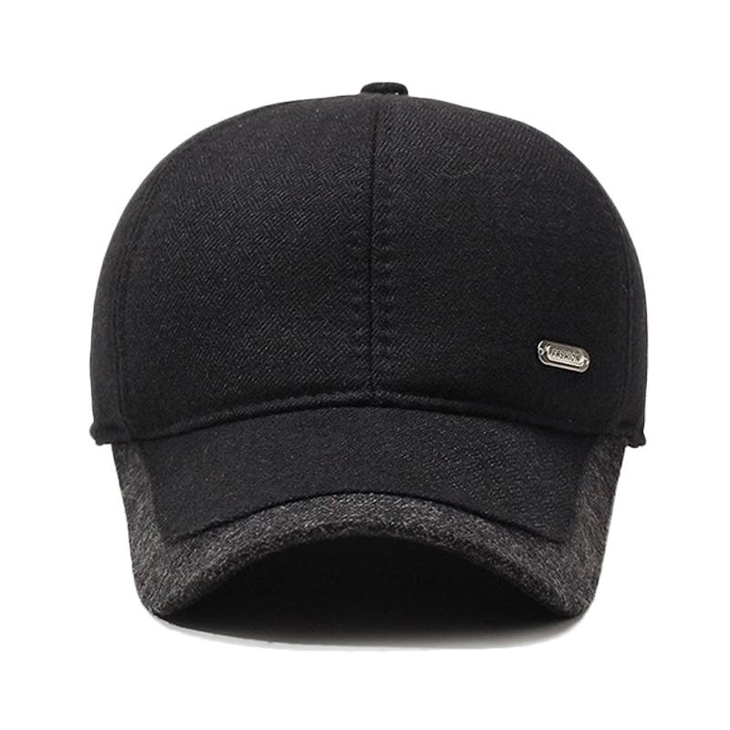 Кепка для мужчин среднего возраста, осенне-зимняя бейсбольная кепка, теплая бархатная кепка для защиты ушей, кепка для папы