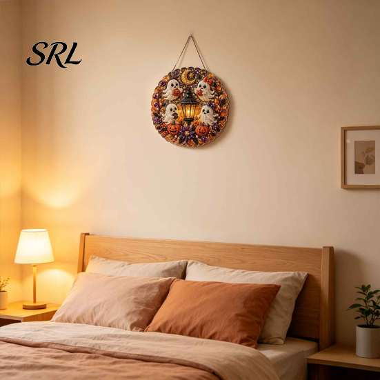 Acrylic Pendant for Home Decoration Halloween Hanging Ornament, 2D Flat Pendant, Ghost Skull Whimsical Porch Witch Indoor Outdoor Window Door