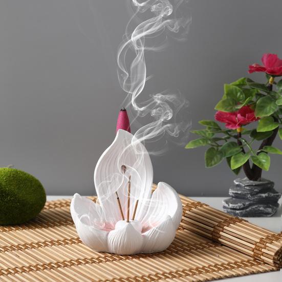 Держатель для благовоний Yousheng Lotus, курильница с обратным потоком, держатель для благовоний из смолы, для любителей благовоний, подарок, украшение для домашнего стола