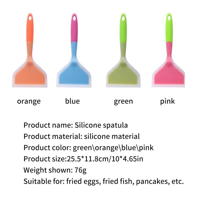 Random Transparent Two-color Silicone Wide-mouth Frying Spatula Translucent Tamagoyaki Spatula Kitchen Utensils Silicone Spatula
