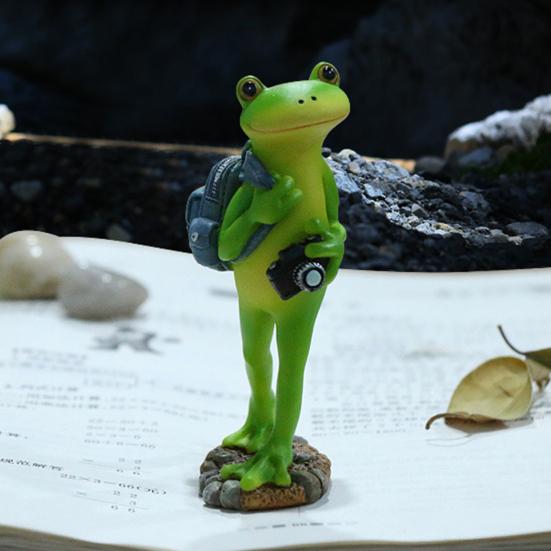 Фигурка лягушки из смолы, украшение для кашпо, статуэтка лягушки, украшение для сада на открытом воздухе, скульптура лягушки для патио, двора, сада фей, украшение для дома