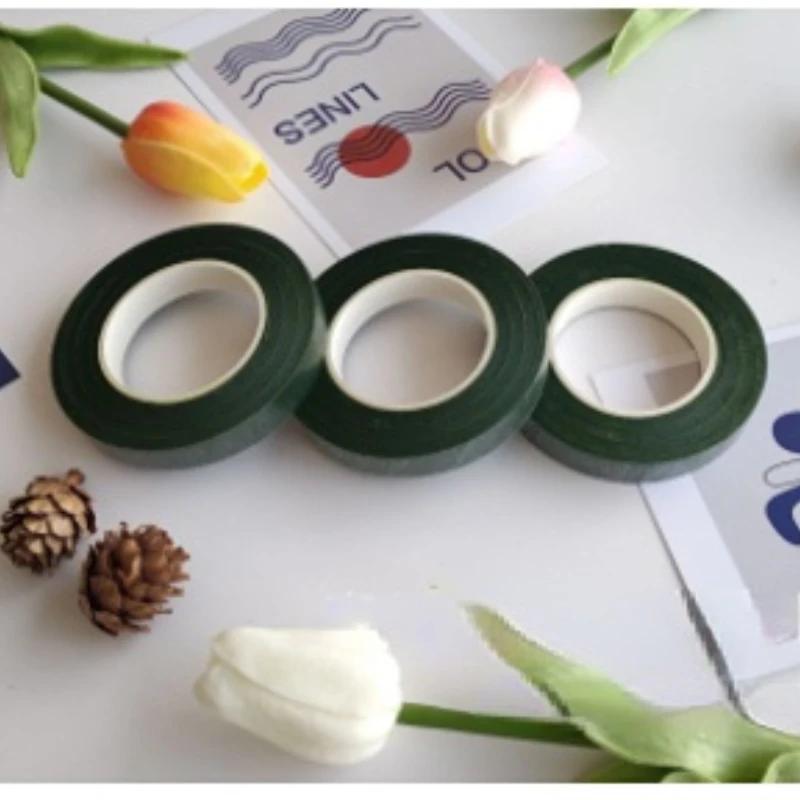 30 ярдов 12 мм цветочная лента для стеблей корсажей петлица искусственный цветок тычинки обертка флорист зеленые ленты нейлоновые принадлежности для цветов