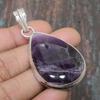 Lovely Chevron Amethyst Gemstone Handmade Jewelry 925 Sterling Silver Pendant