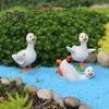 4 шт. Белая уточка садовые статуи смоляные фигурки уток ручная работа миниатюрные скульптуры животных для украшения двора патио газона