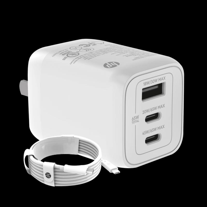 HP 65W GaN Multi-Port Type-C Fast Charger Kit