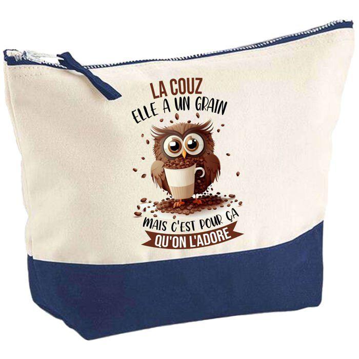 Trousse de maquillage - PLANETEE - La Couz Chouette Grain - Grand format - Coton - Impression HD France