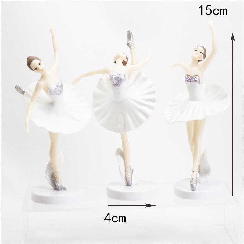 3 шт. статуя балерины настольный орнамент фигурки танцующая девушка поделки домашний декор торт ко дню рождения украшение принцессы