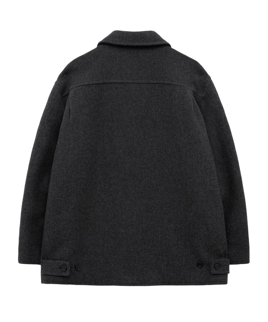 Шерстяное полупальто Hyoji Fw в елочку