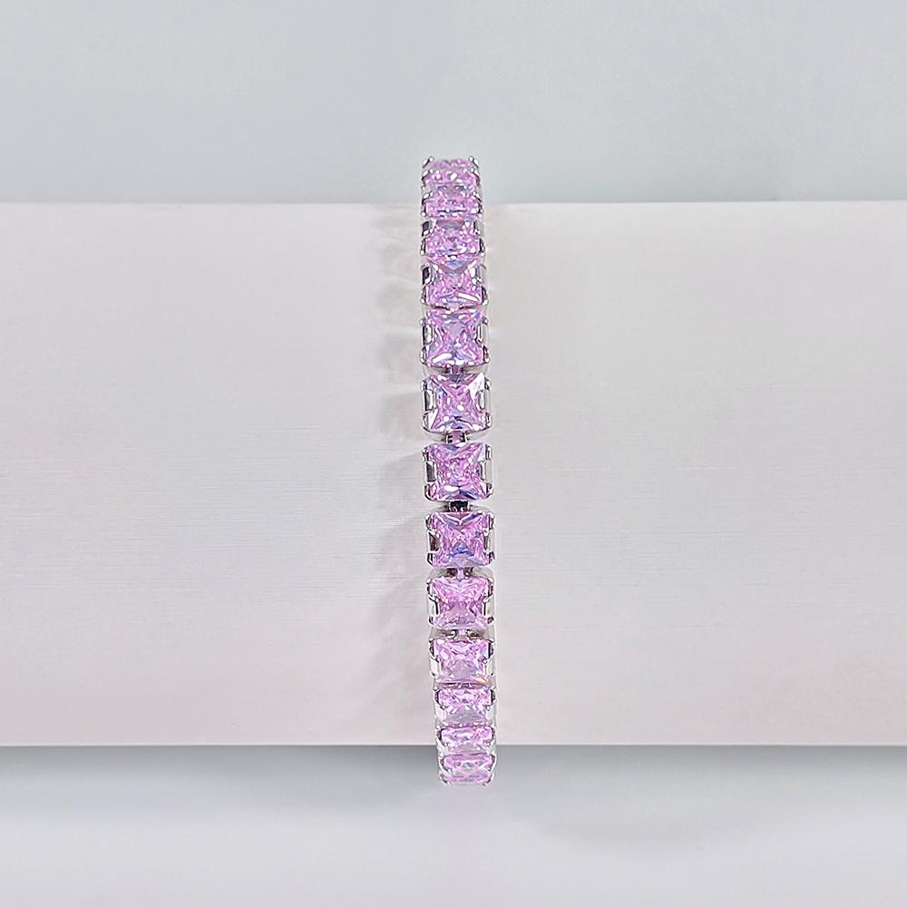 2026 New Pink Color Princess Bracelet Bangle for Women Anniversary Gift Jewelry Wholesale S7207