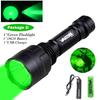 LED Tactical Hunting Flashlight Green/Red/White Torch USB Rechargeable 350LM 600-800 Yards Range C8 Shooting Scout Lights Set