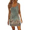 Женское модное повседневное платье без рукавов с принтом и завязками на шнурке с карманами