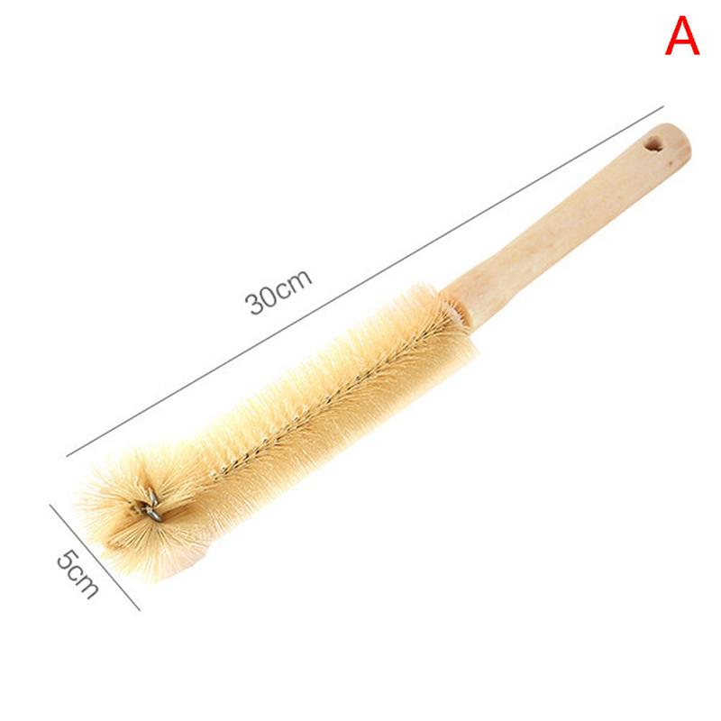 Щетка для чистки стеклянных бутылок с деревянной ручкой Кухонные принадлежности