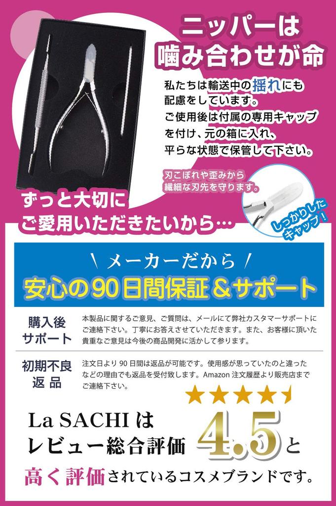 Набор SACHI для кутикулы: кусачки, пушер, пилка, кусачки