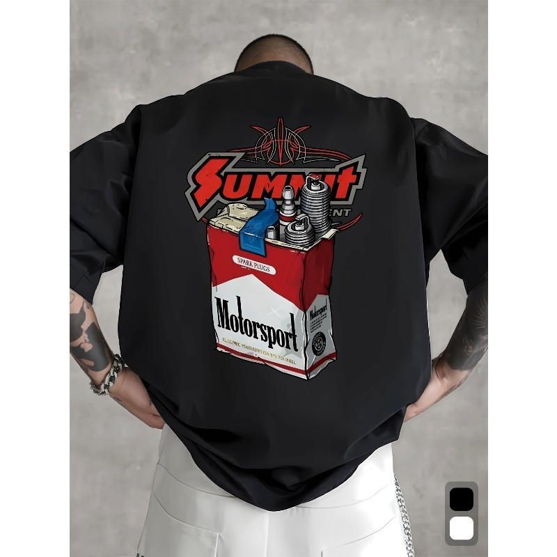 European Size Men's Novelty Shirts, Men's All-Season Casual Crew Neck Pure Cotton Letter Print T-Shirts