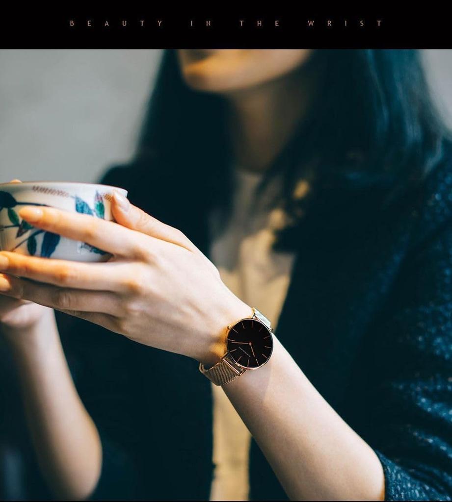 Hannah Martin Women's Analog Waterproof Watch ZJ0001, Cute and Simple, Made in Japan Movement, Stylish and Popular Gift (Rose Gold)