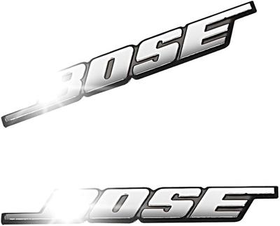 Chaojibao 4 шт. Эмблема динамика B-O-S-E Тип Набор Двусторонняя лента Стопор Алюминий Полированный Зеркальная отделка (Черный BOSE)