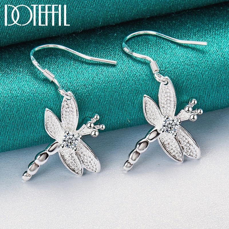 Серьги-стрекозы из стерлингового серебра 925 пробы, модные ювелирные изделия