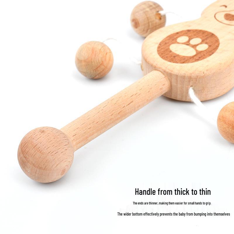 Деревянная детская сенсорная погремушка: Неокрашенная игрушка-прорезыватель для малышей