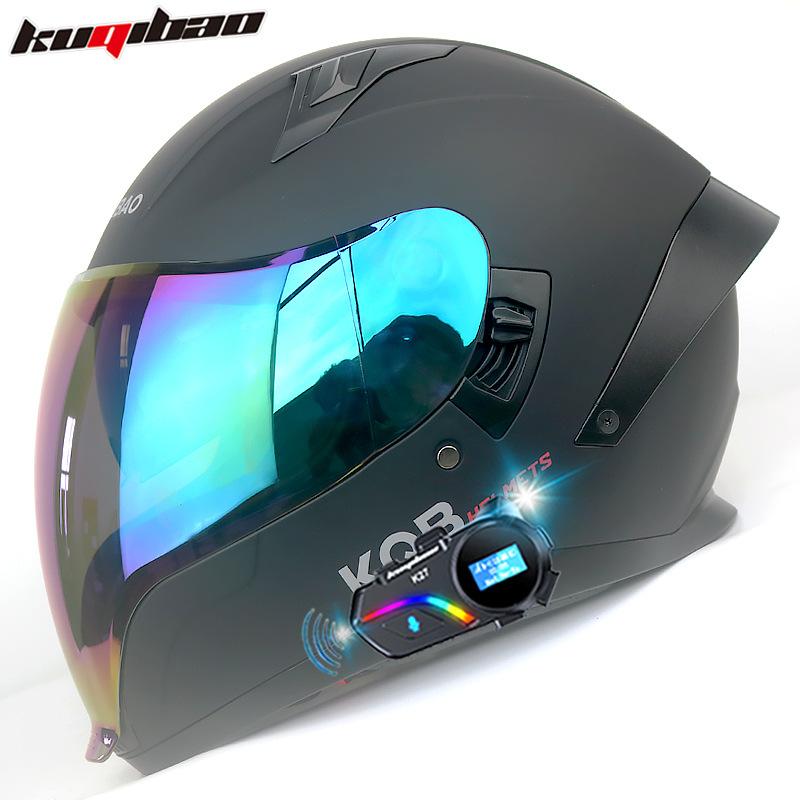 Мотоциклетный шлем Полный шлем Питьевая вода Легкий Четыре сезона Шлем Лицо Призрака с Bluetooth