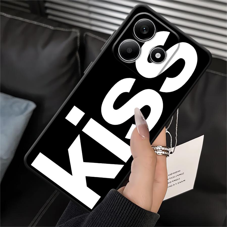 Чехол с буквами Kiss для Xiaomi Redmi Note 14 13 Pro Plus A4 A5 12 11 Pro 12C 13C 12S 10 11S 14C A1 A2 A3 9 8 7 K40 K80 Чехол для телефона