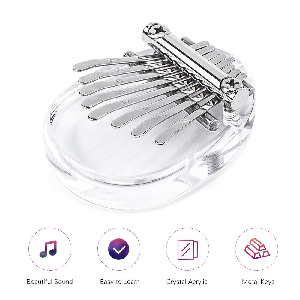 8 Key Mini Thumb Piano Finger Piano Transparent Acrylic Finger Keyboard Musical Instrument