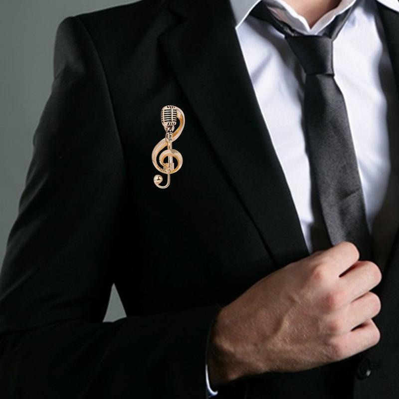 Броши-Микрофоны с Нотами Модные Металлические Булавки Специальный Значок для Женщин Мужчин Студентов Музыкантов На Рюкзак На Лацкан Бижутерия