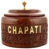 Деревянная сервировочная миска с крышкой для чапати Коробка для запекания со сталью, 20,32 см, коричневая