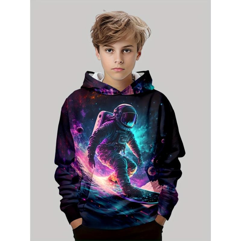 Kids Clothes Boys Hoodies Long Sleeve Fashion 3D Astronauts Print Children Spring Fall Clothes Casual Outdoor Boys Clothes Tops
