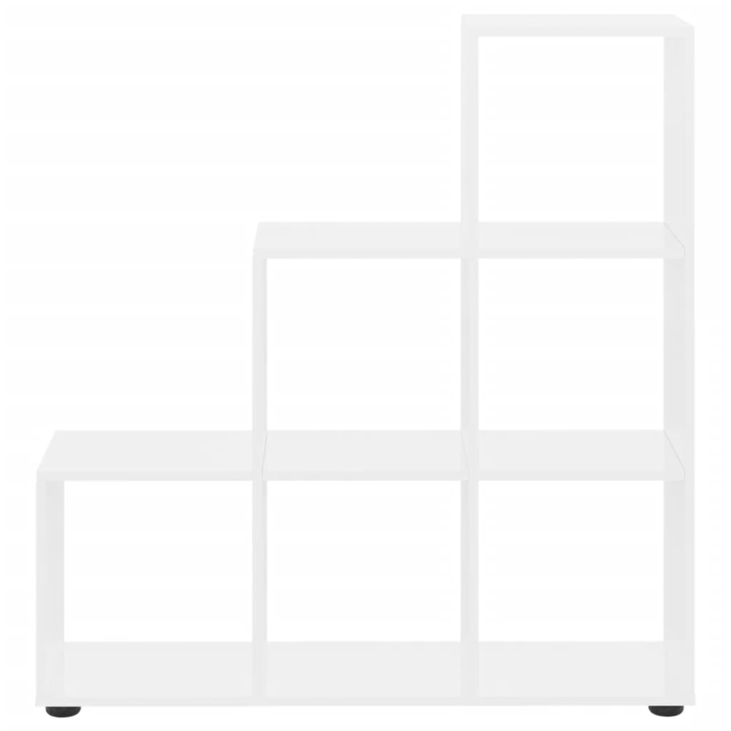 Staircase Shelf High Gloss White 107 cm Particleboard