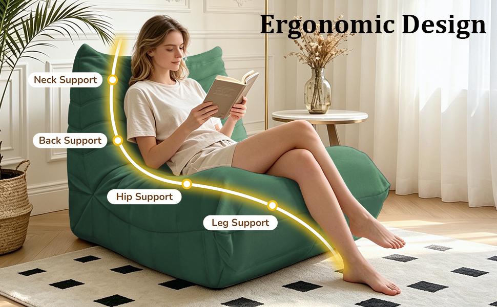 Cozy Floor Sofa Chair, Comfortable Lazy Sofa with High-Quality Sponge Filling, Ideal for Reading & Relaxing