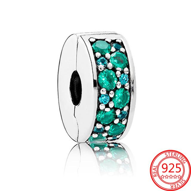 Классический Новый Настоящее Серебро 925 пробы Четырехлистный Клевер Лаки Мотаться Шарм подходит Оригинальный Модный Браслет Подвеска Ювелирные Изделия Подарок