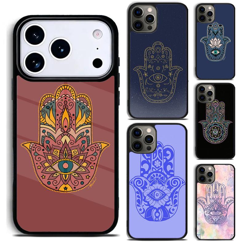 Hamsa Hand Of Fatima Art Phone Case for iPhone 17 16 15 Pro Max Air 14 13 12 11 Plus Shockproof Cover